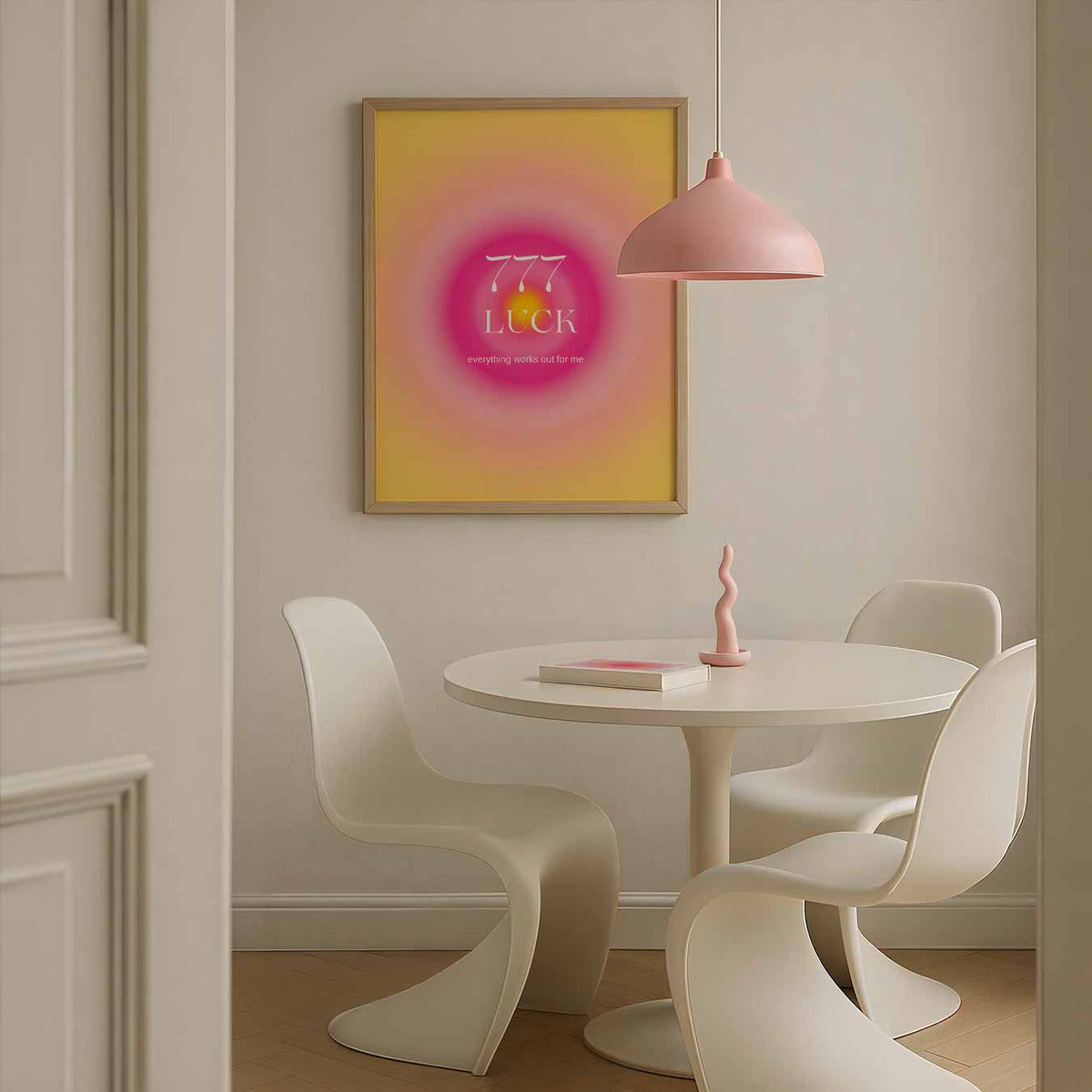Geluksgetal 777 – rustgevende wandkunst als portret poster