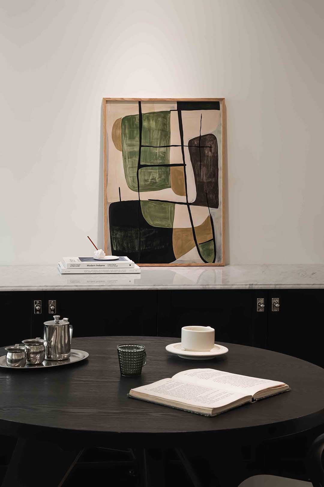 Abstracte vormen – moderne poster in staand formaat