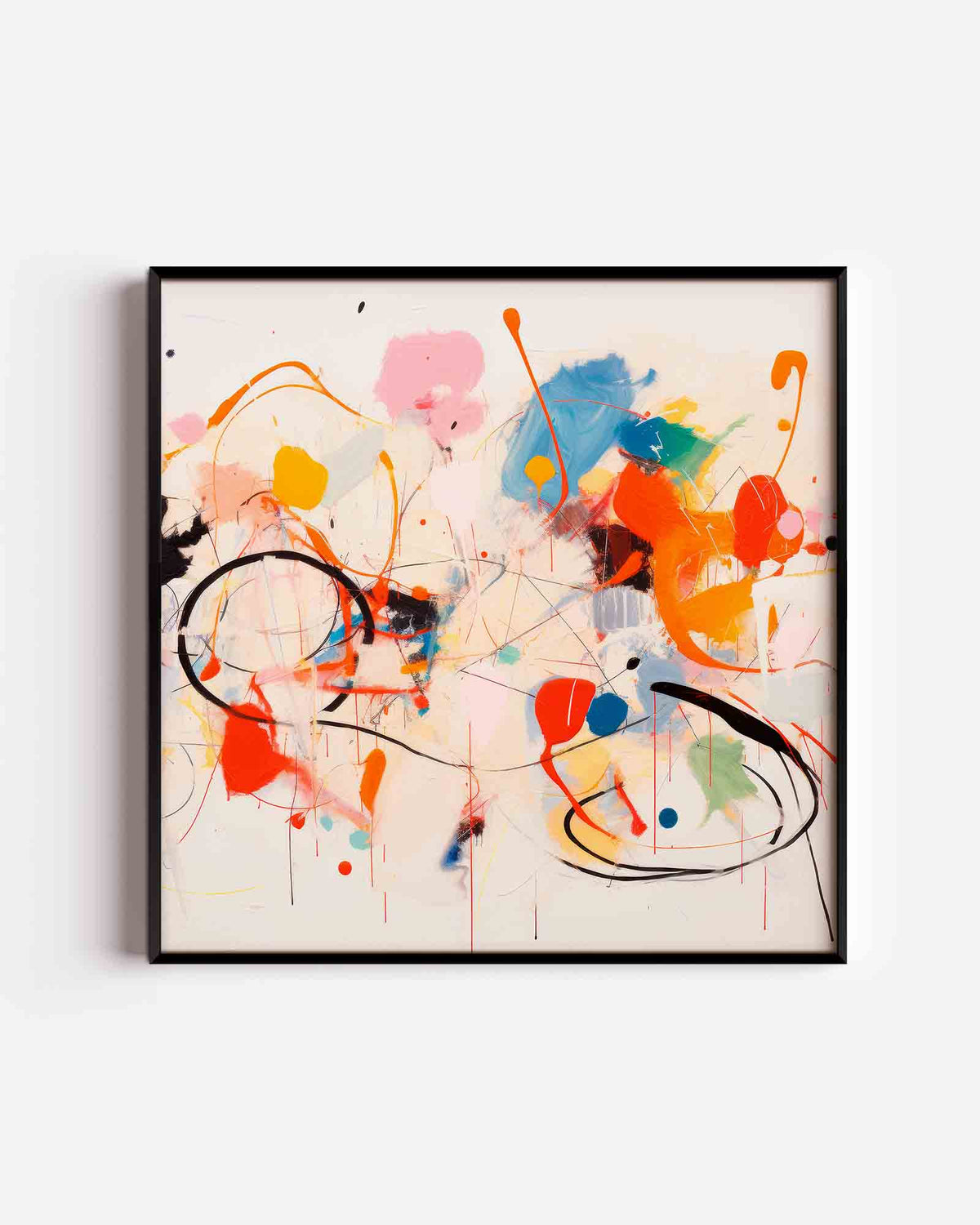 Abstracte vormen – vierkante poster met kleur en vormen als wanddecoratie