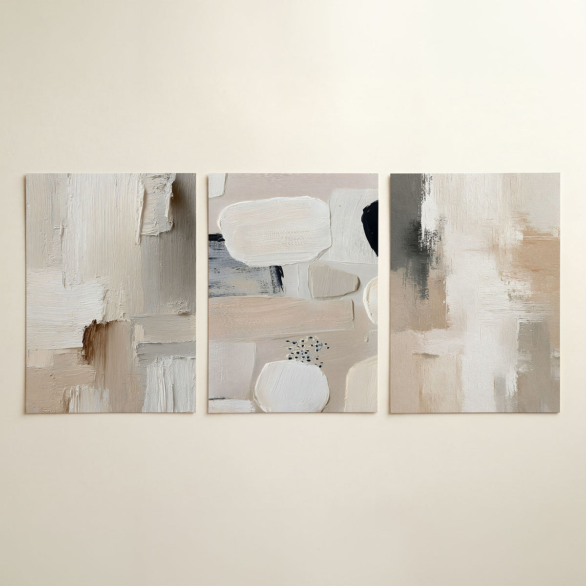 Textuur en tint posterset – detailweergave – deze compositie toont een spel van dikke verfstreken in