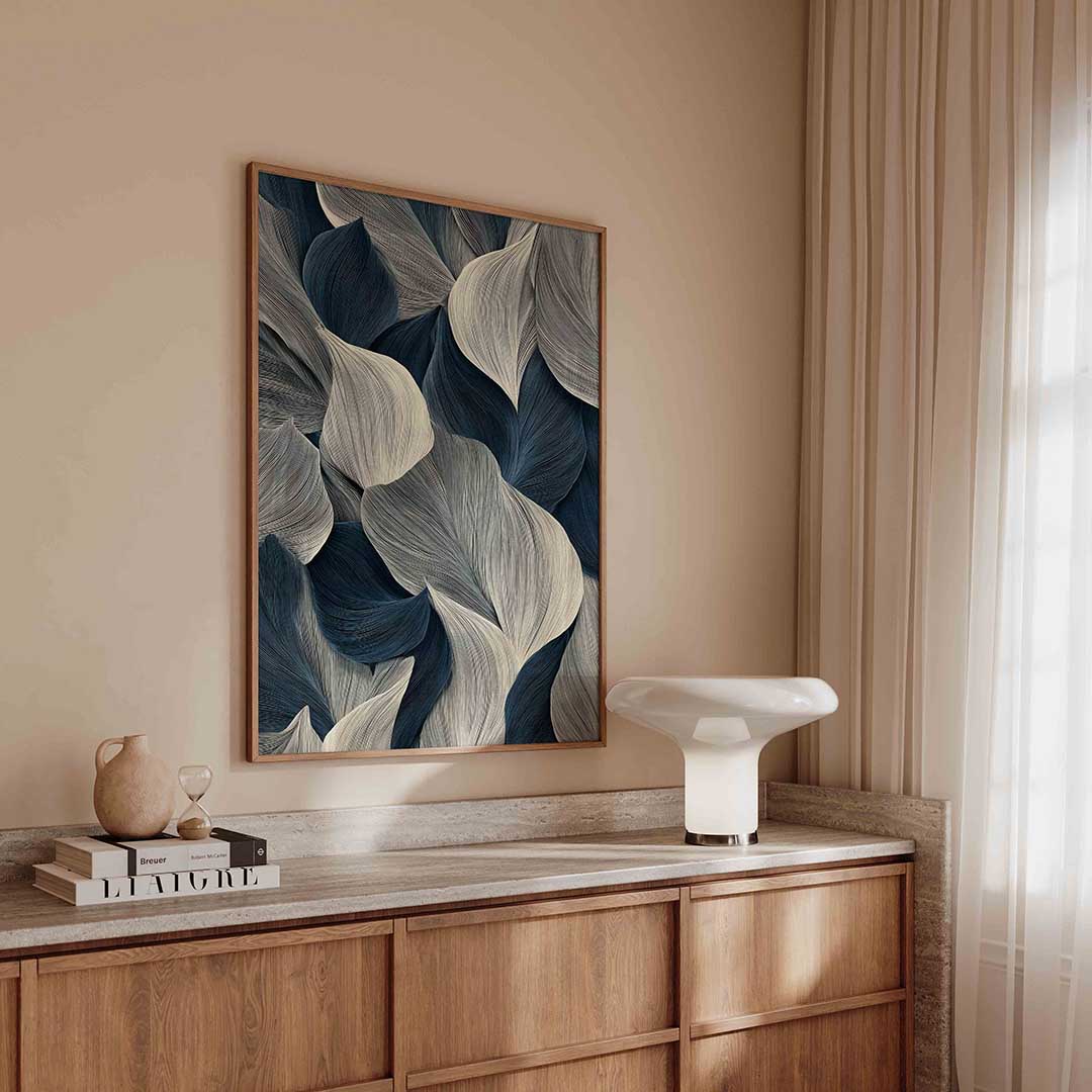 Golvende lijnen – abstracte poster in staand formaat
