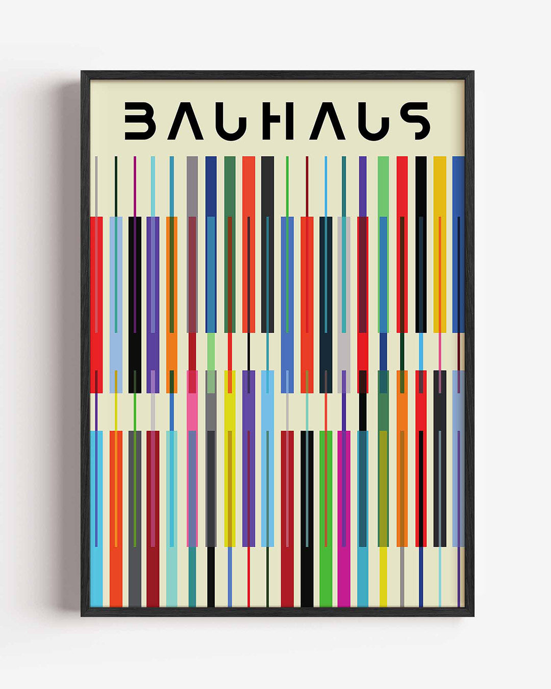 Kleurrijke lijnen – staande Bauhaus poster als wanddecoratie