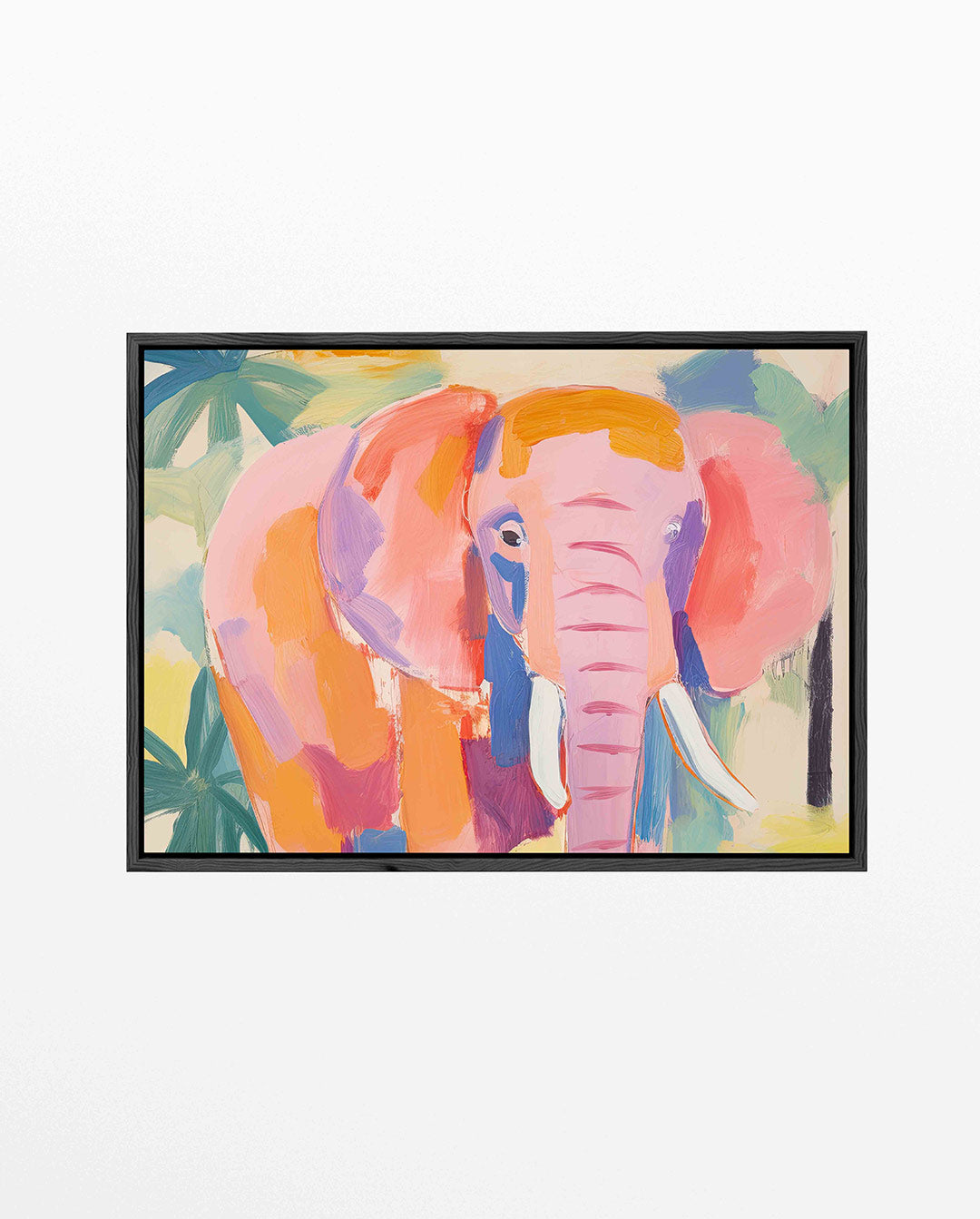 Kleurrijke olifant – liggend kinder kunstwerk