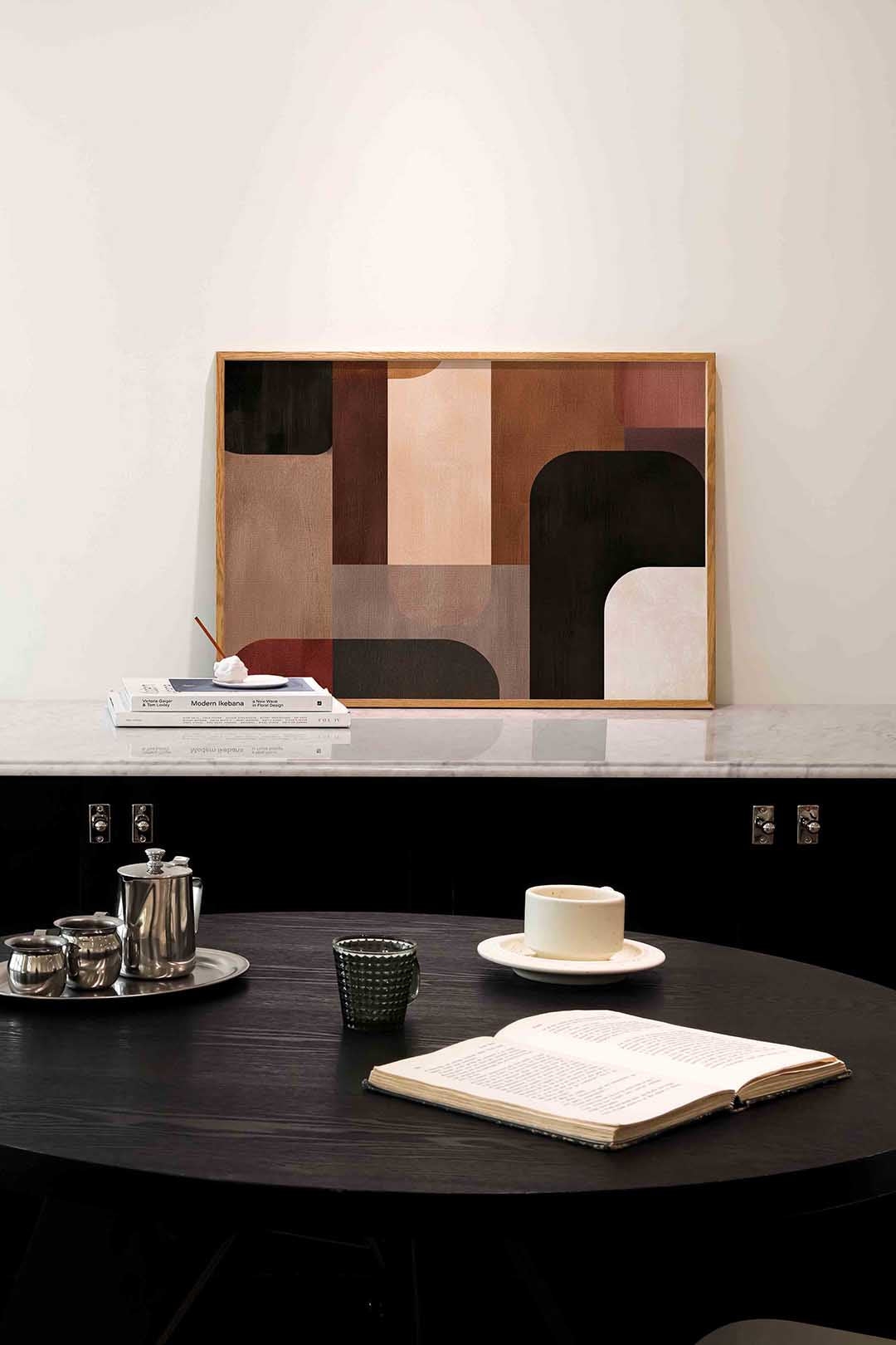 Abstracte vormen – abstracte poster in liggend formaat