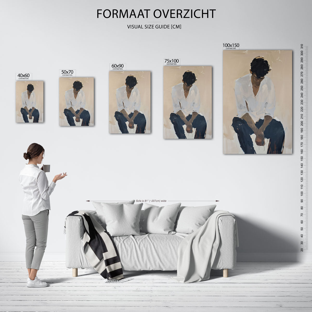 Introspectieve momenten – moderne staande wandkunst
