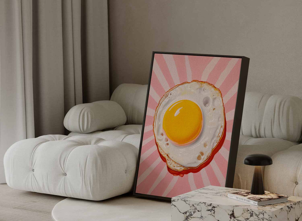 Stralende Spiegelei Boost – portret kunstwerk als wanddecoratie, afbeelding 13