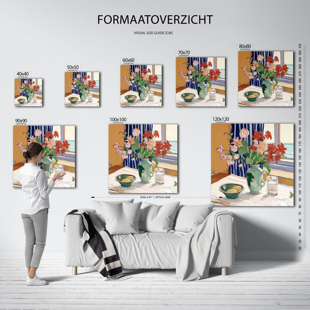Bloemen in vaas – vierkante muurposter met bloemen