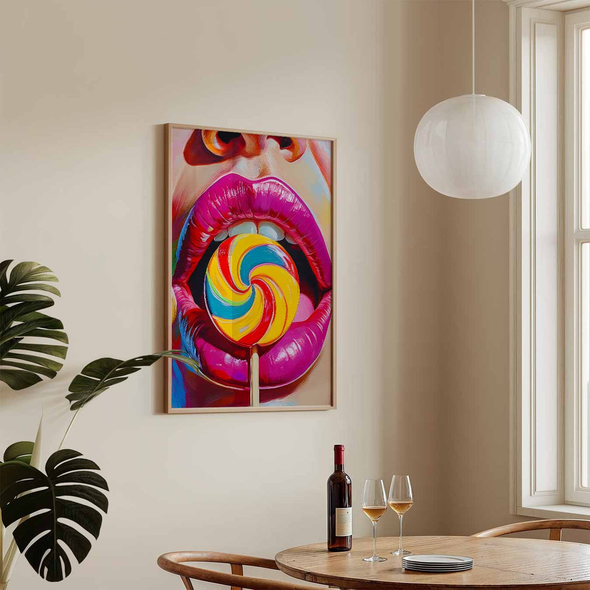 Kleurrijke Lolly Pop Art – zomerse wandkunst als portret poster