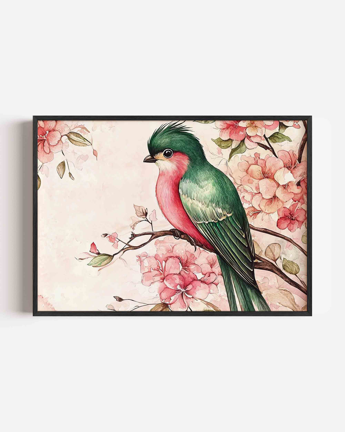 Vogel en bloemen – dieren landscape poster als wanddecoratie
