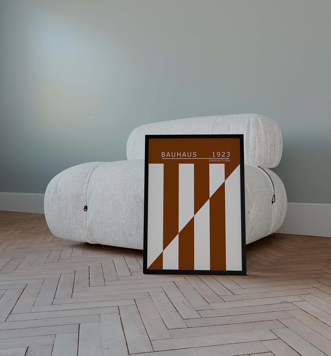 Lijnen en vlakken – geometrische poster in Bauhaus-stijl van WallArtistic