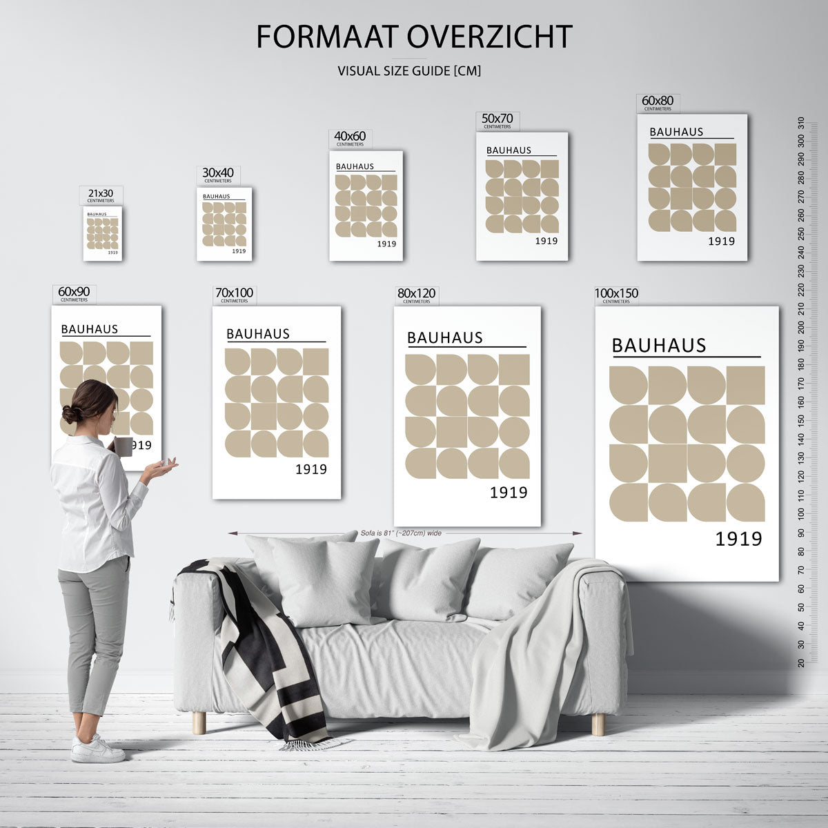 Vormritme en lijnen – Bauhaus poster als moderne geometrische wanddecoratie