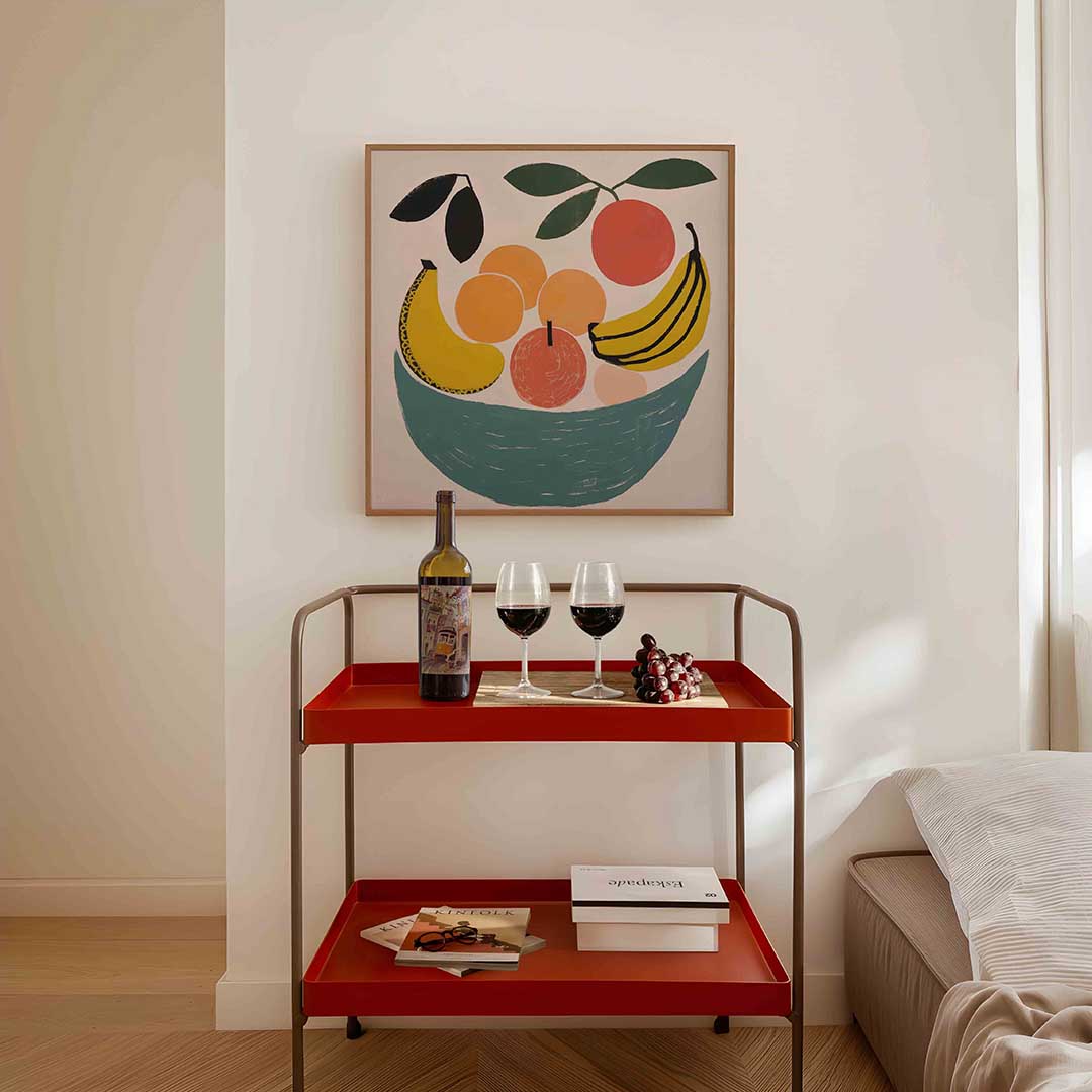 Fruitmand – vierkante keuken wanddecoratie van WallArtistic