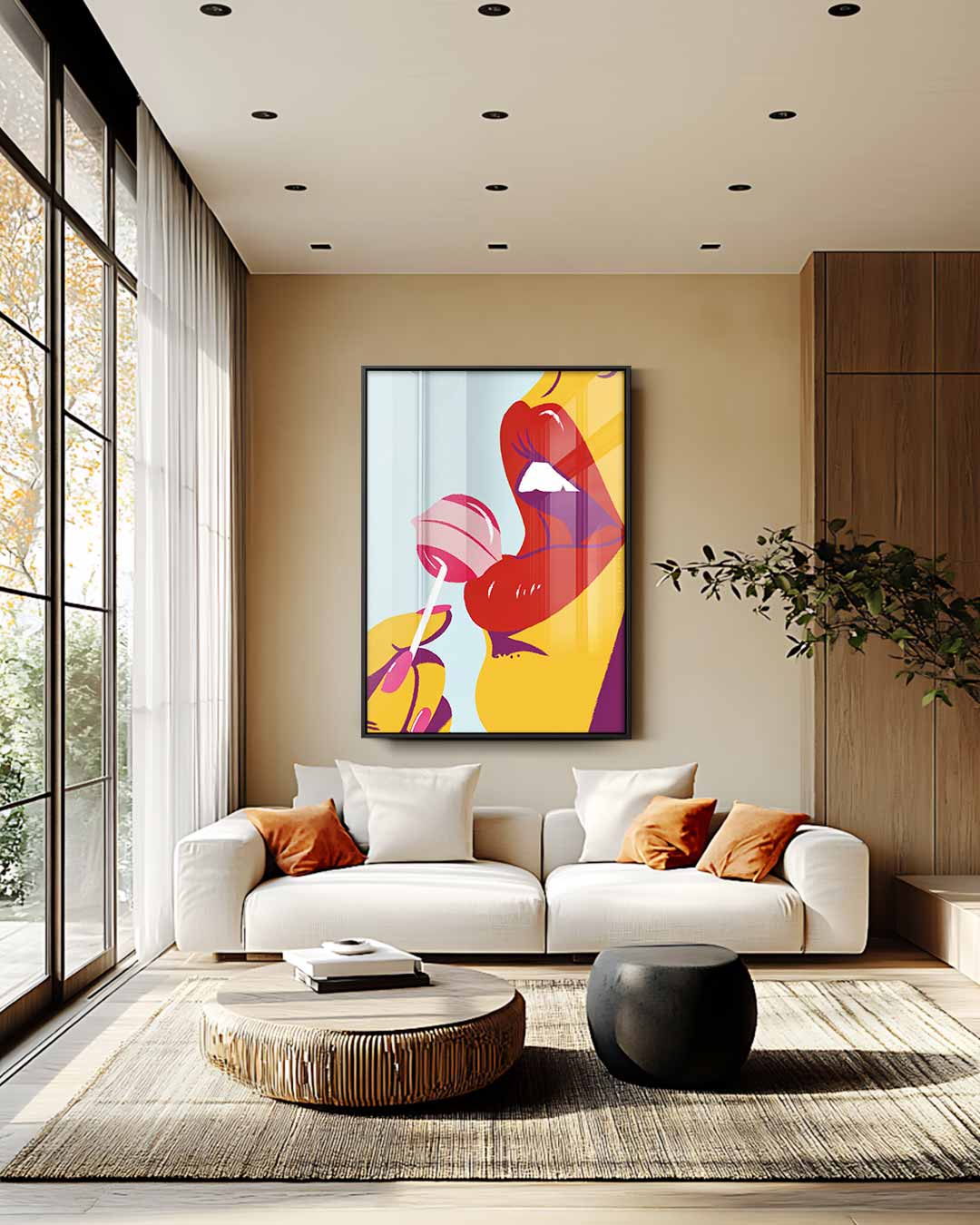 Lipstick Lollipop – modern portret kunstwerk van WallArtistic