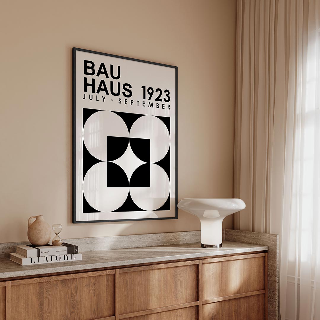 – geometrische Bauhaus poster in staand formaat
