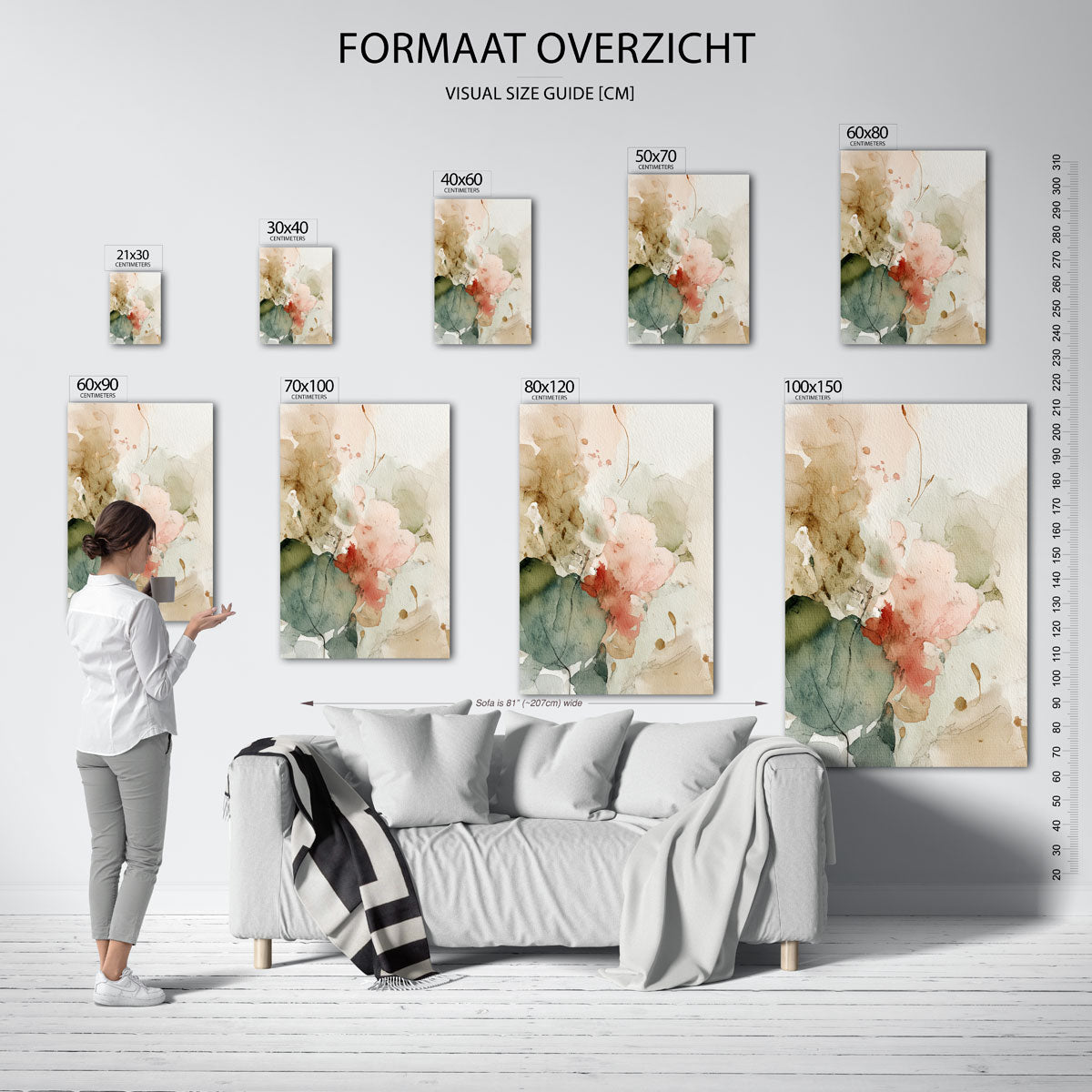 Abstracte vormen – staande muurposter met abstracte vormen