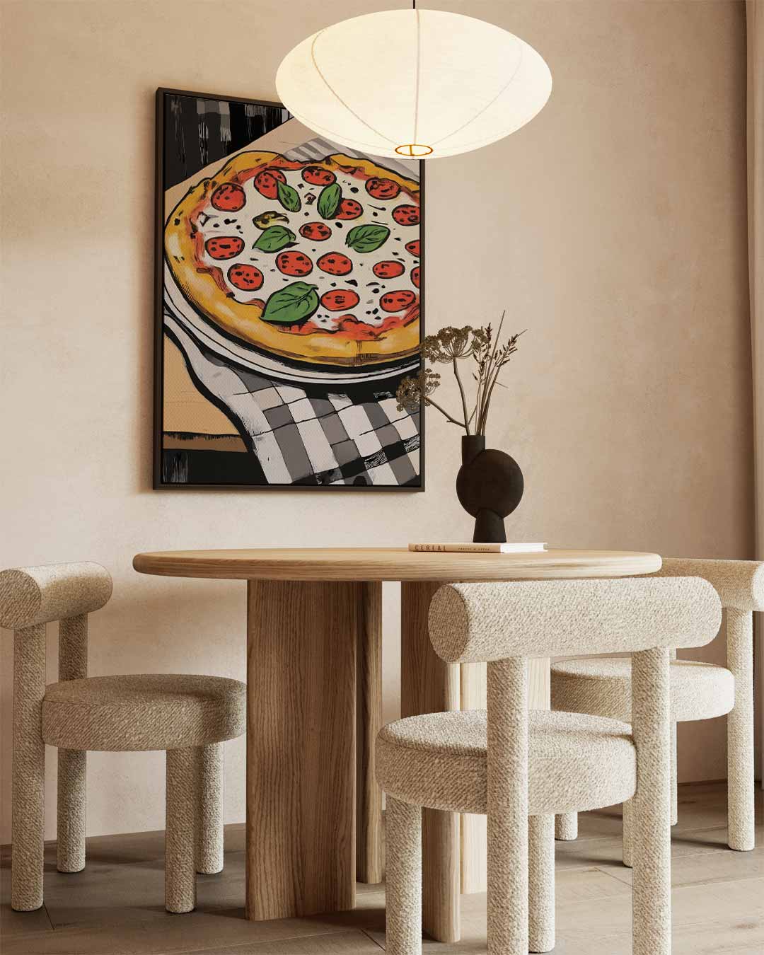 Pizza Delight Kunstwerk – canvas wanddecoratie in portret formaat