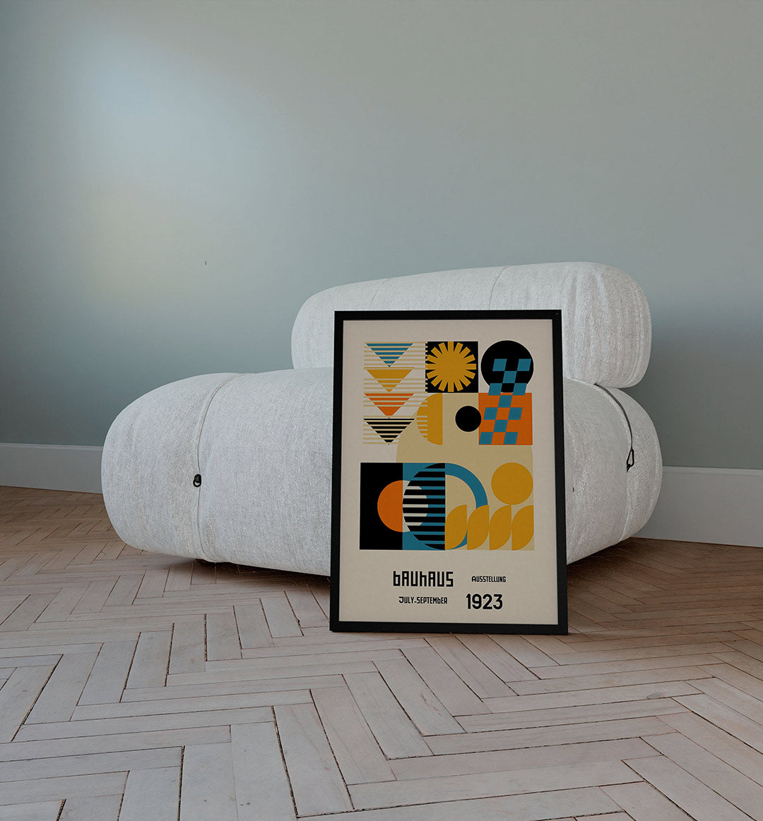 Vormen en vlakken – staande Bauhaus poster voor aan de muur