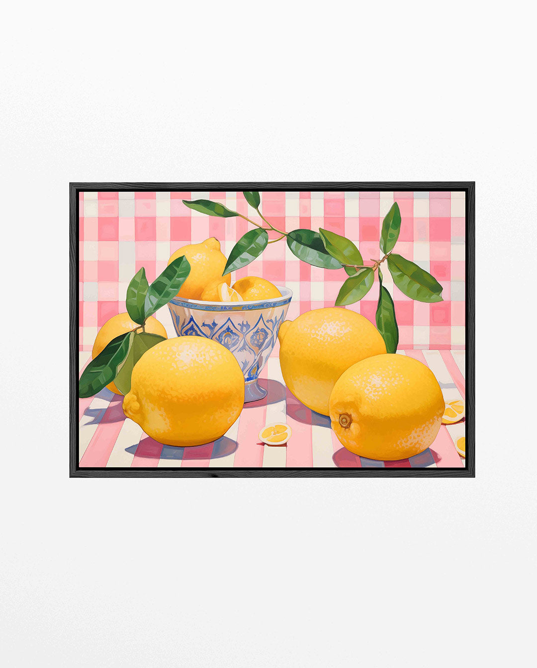 Citroenen en bladeren – liggend keuken kunstwerk