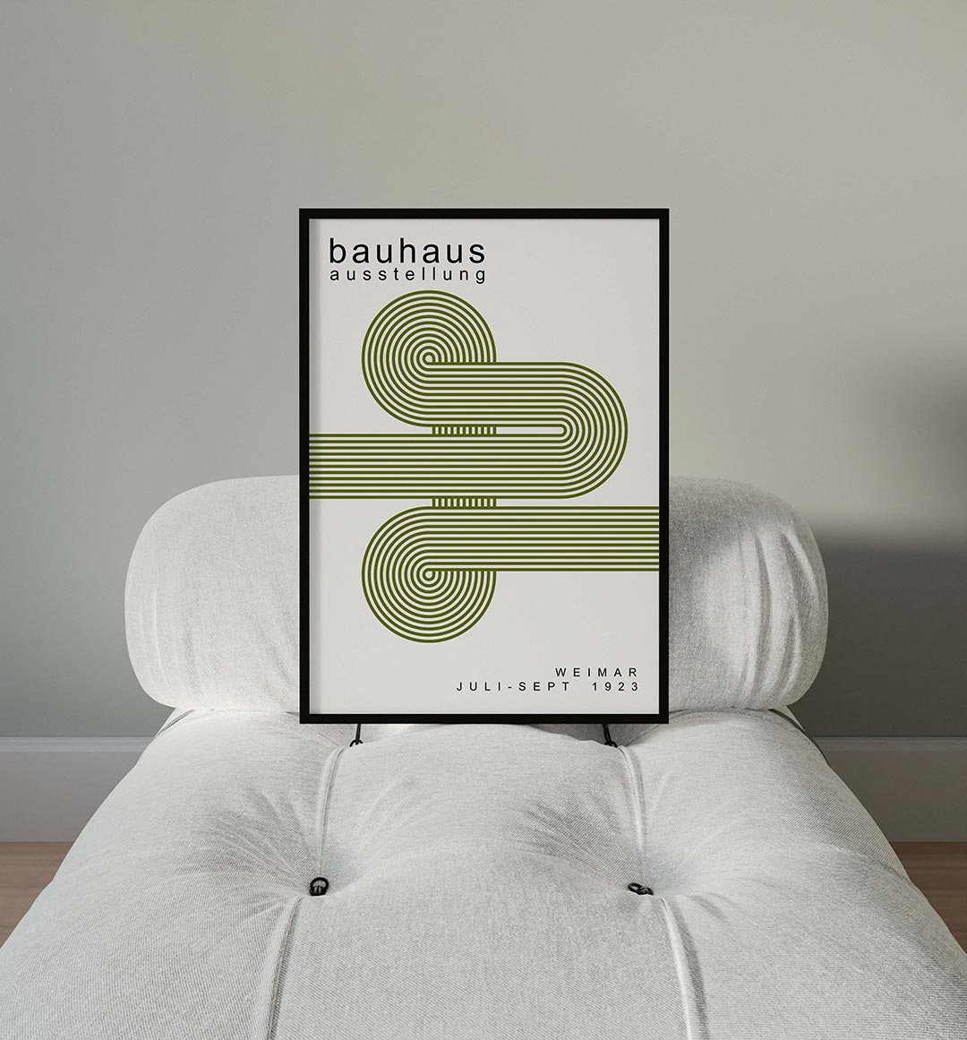 Lijnenspel en cirkel – moderne Bauhaus wandkunst als poster
