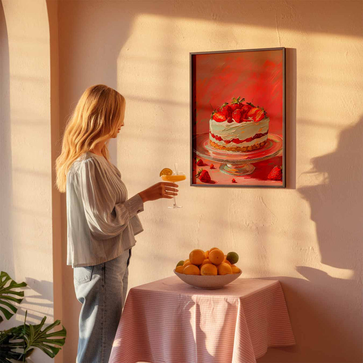 Aardbeien Romantiek – keuken poster als sfeervolle staande wanddecoratie
