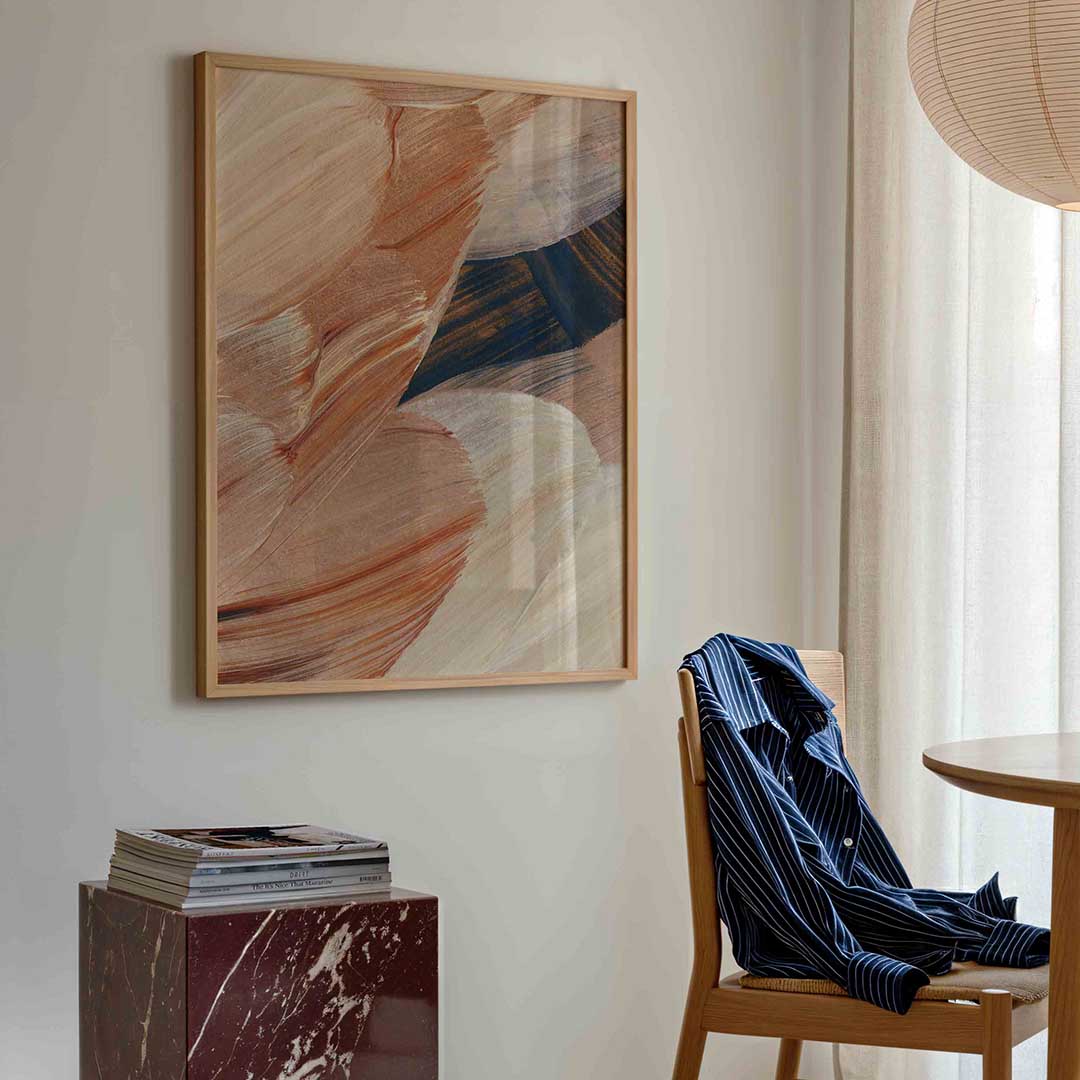 Abstracte penseelstreken – artistieke poster in staand formaat