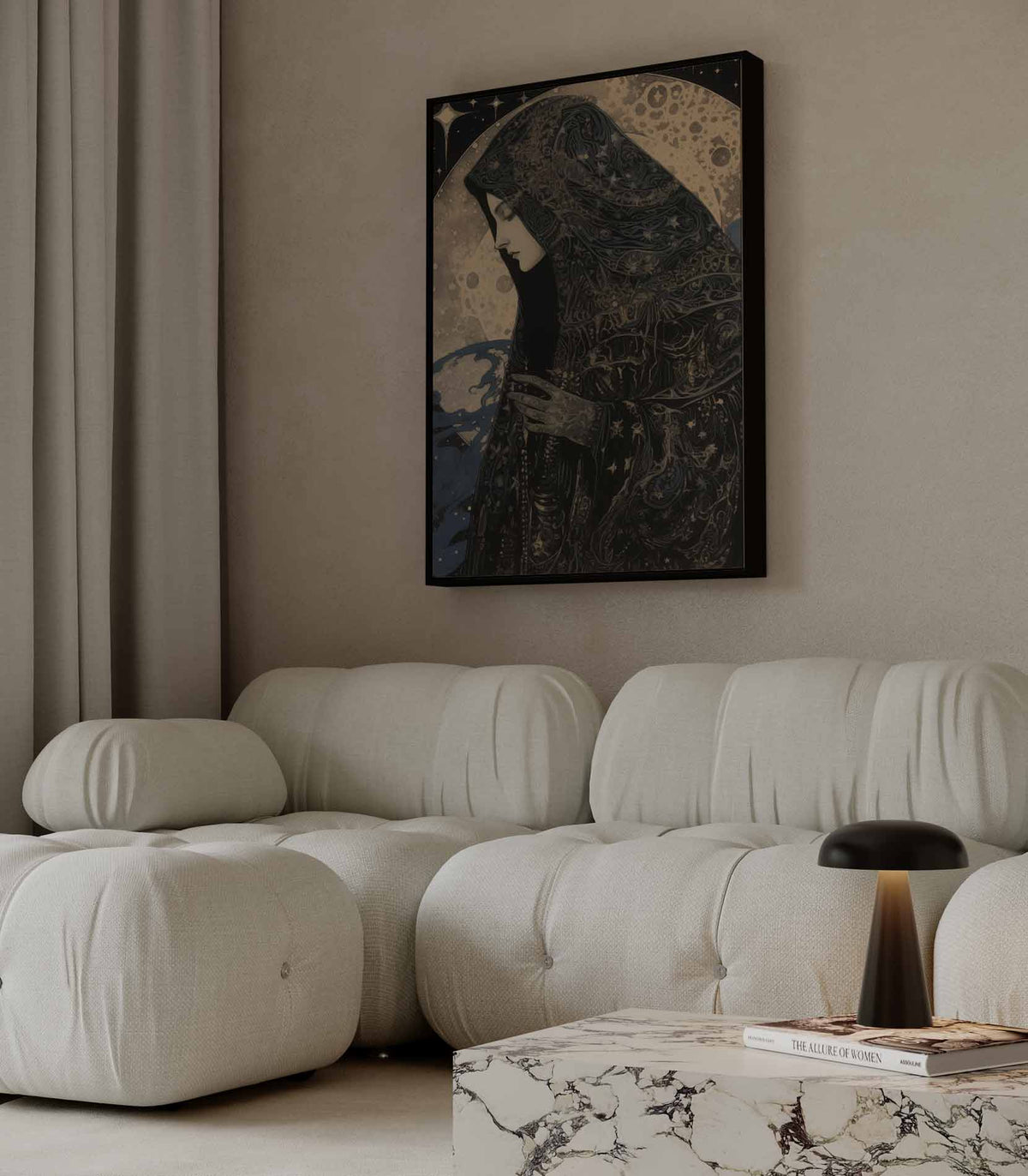 Mystieke Maanwacht – portret wandkunst van WallArtistic