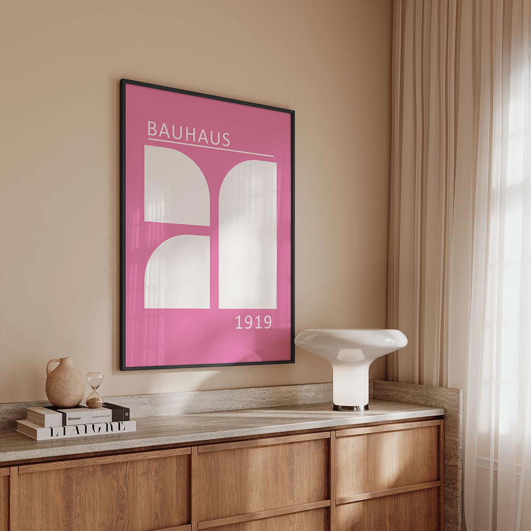 Vormen en vlakken – geometrische Bauhaus poster in staand formaat
