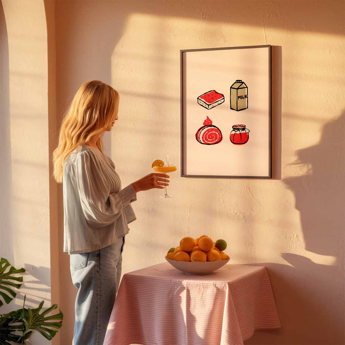 Speelse Foodie Illustraties – keuken poster als sfeervolle staande wanddecoratie