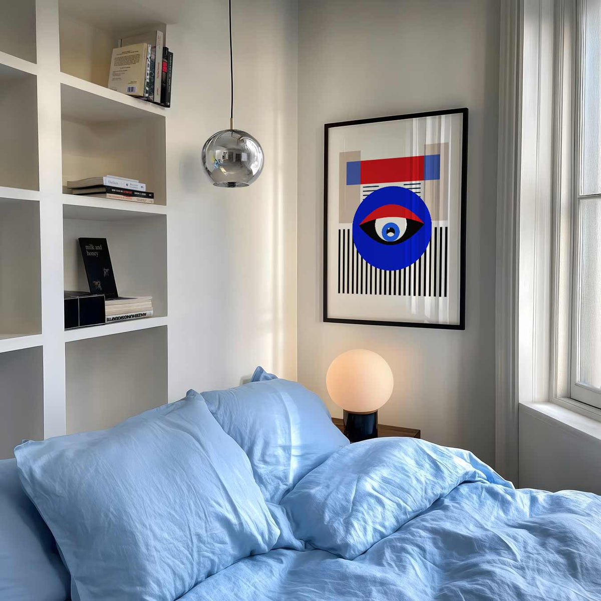 Modern Geometrisch Oog – staande muurposter met dierenthema