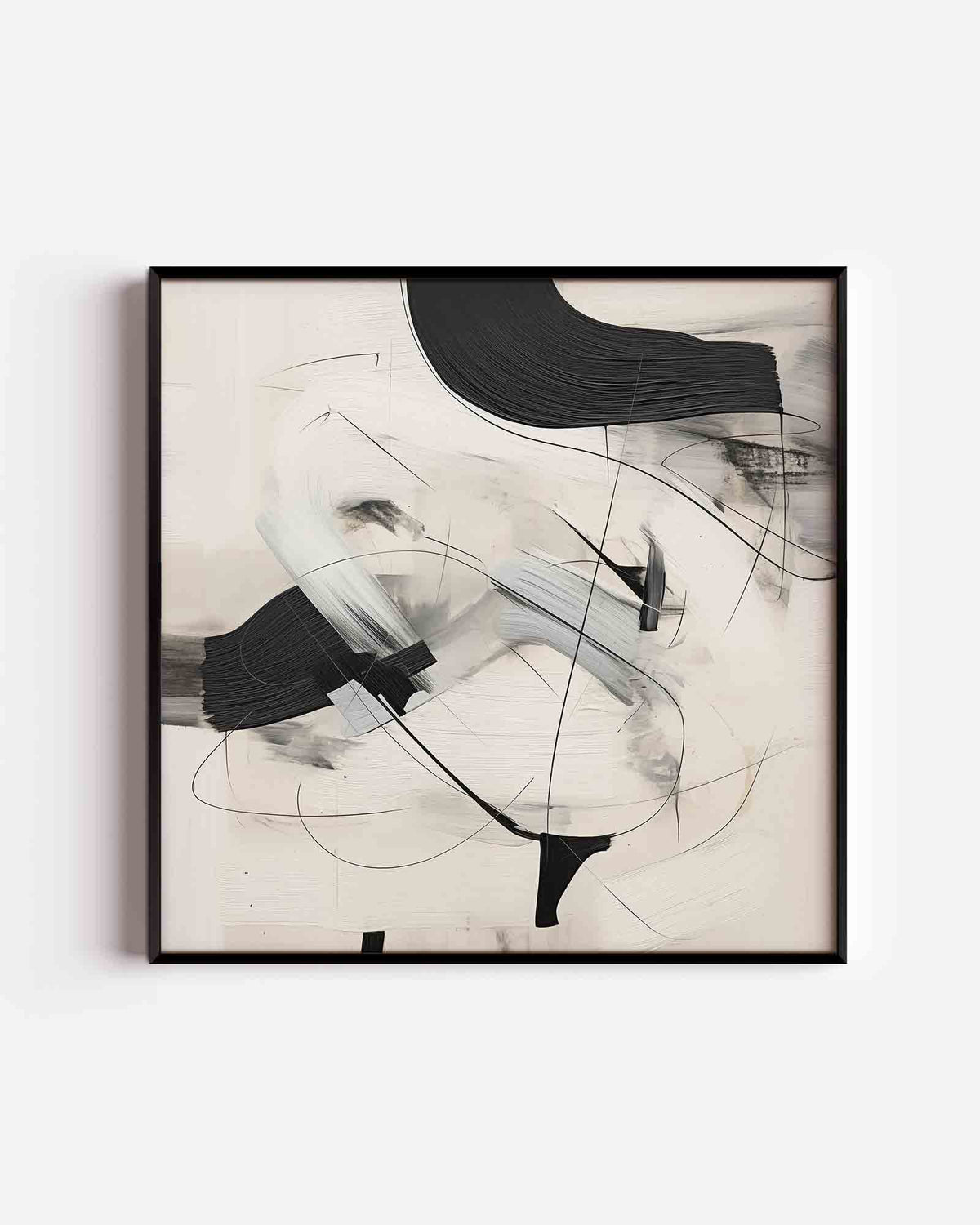 Abstracte lijnen – zacht abstracte vierkante poster als wanddecoratie