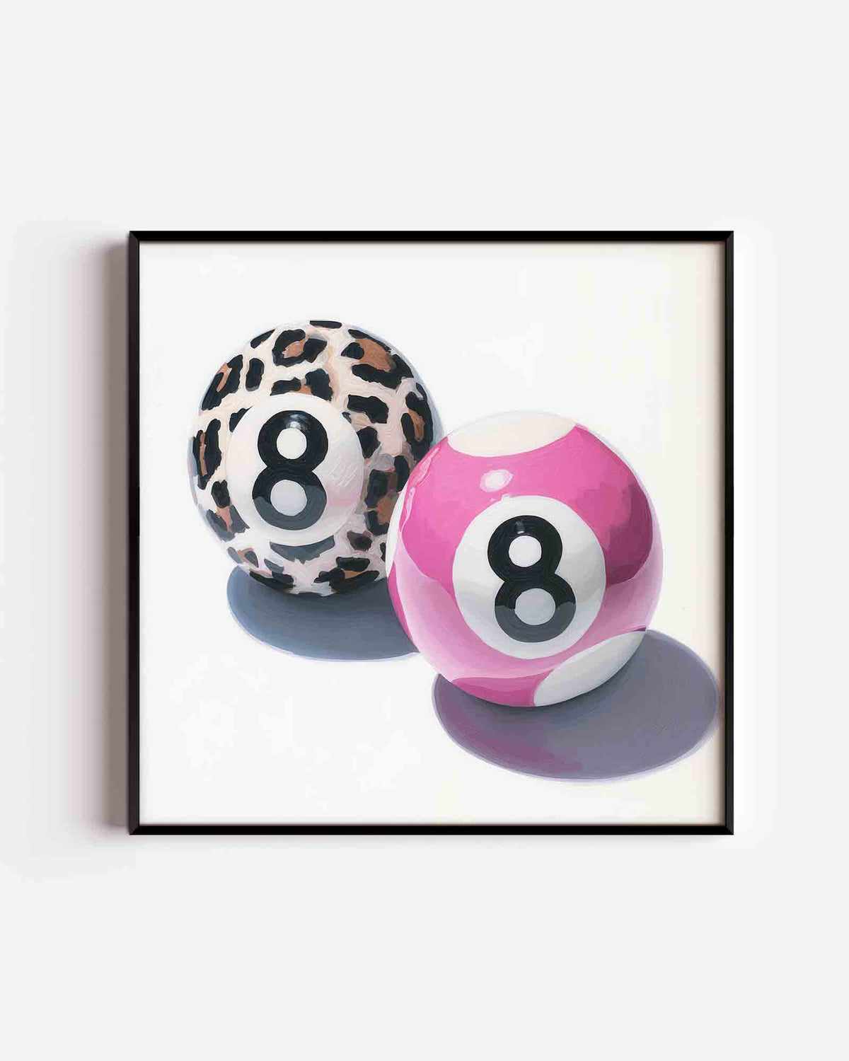 Twee biljartballen – Pop Art vierkante poster als wanddecoratie