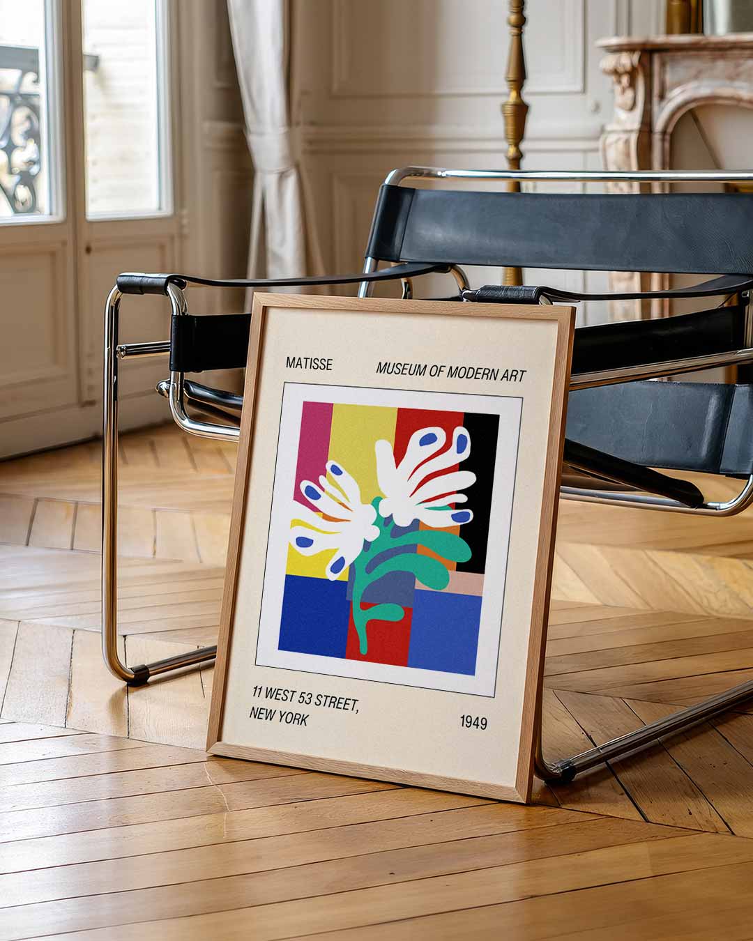 Kleurrijke Matisse Bloemenposter – staande abstracte wanddecoratie van WallArtistic