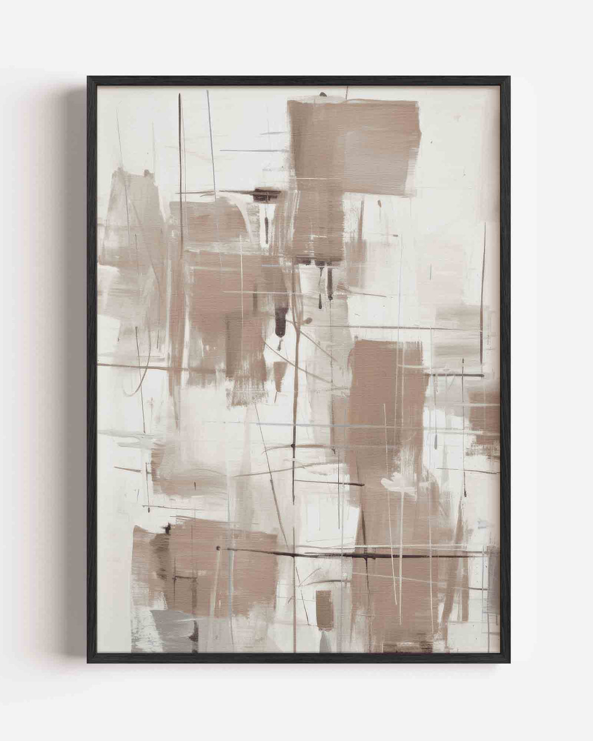 Abstracte beige vormen – zacht abstracte portret poster als wanddecoratie