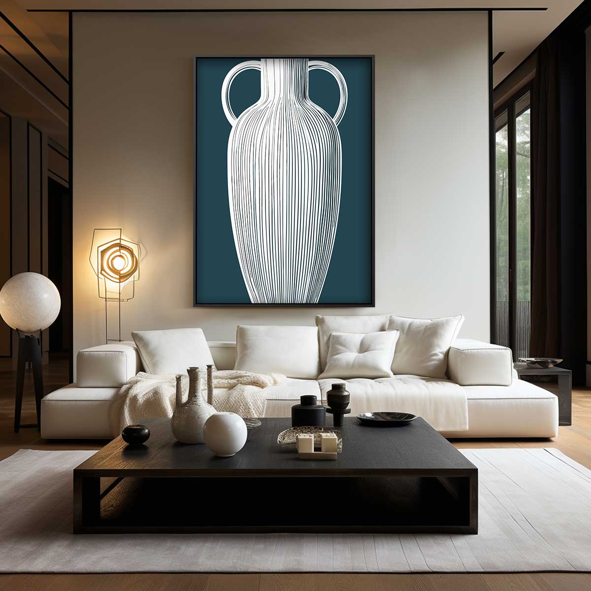Strak Lijnenspel Vaas – staand kunstwerk voor modern interieur
