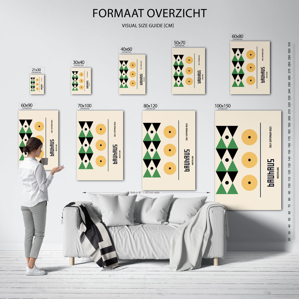 Vormen en vlakken – geometrische poster in Bauhaus-stijl van WallArtistic