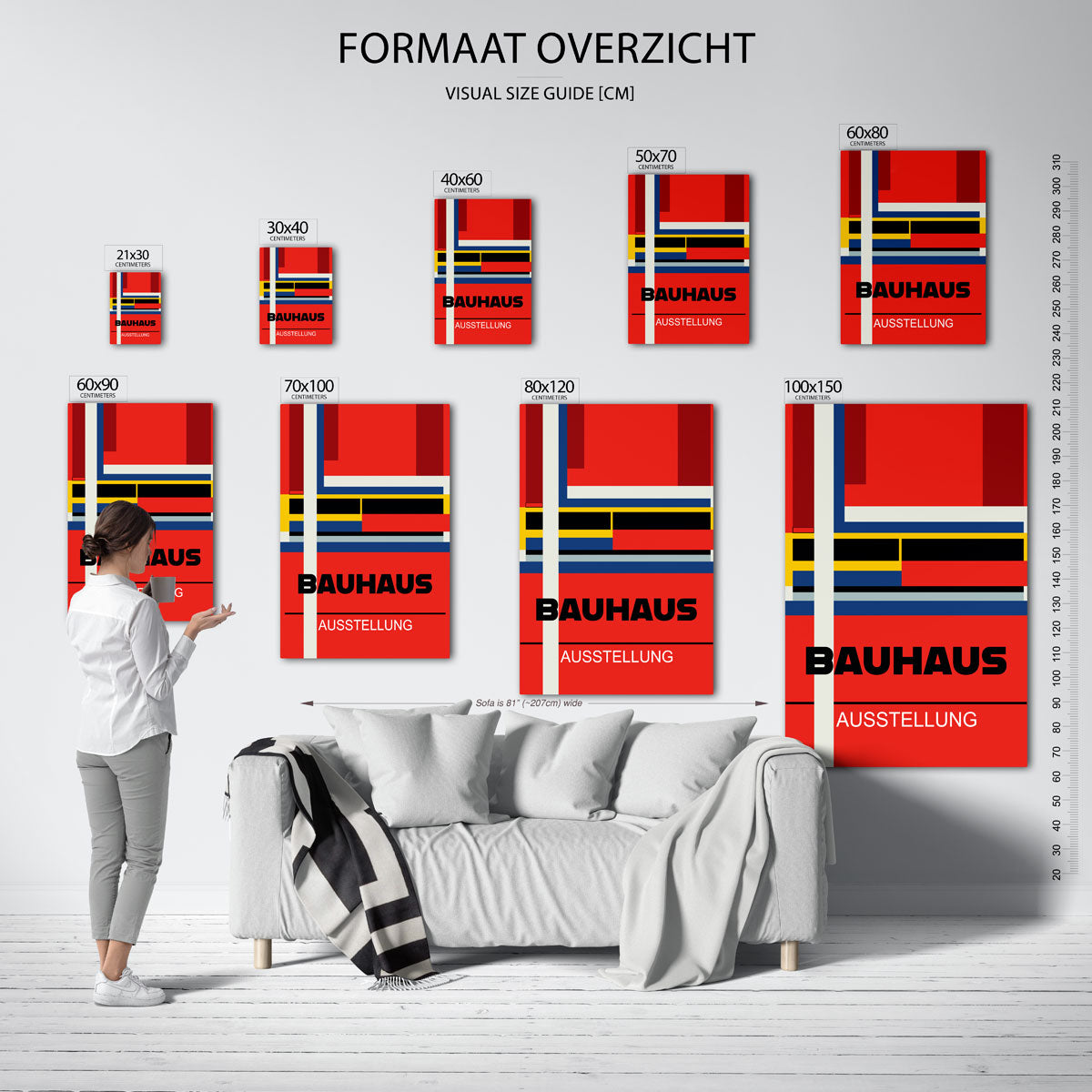 Vorm en kleur – Bauhaus poster als geometrische wanddecoratie