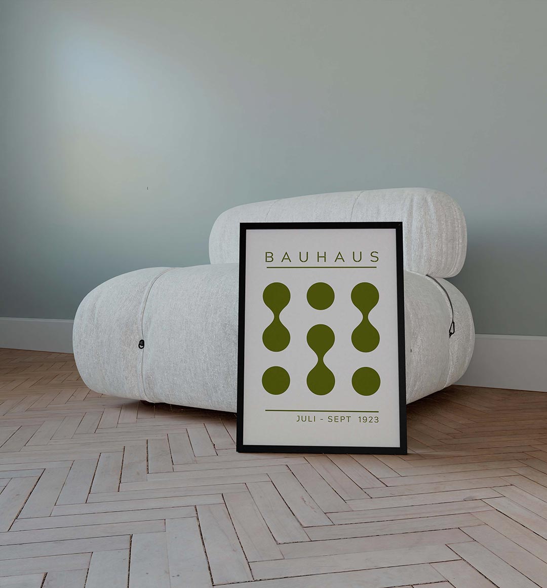 Vorm en ritme – geometrische poster in Bauhaus-stijl van WallArtistic