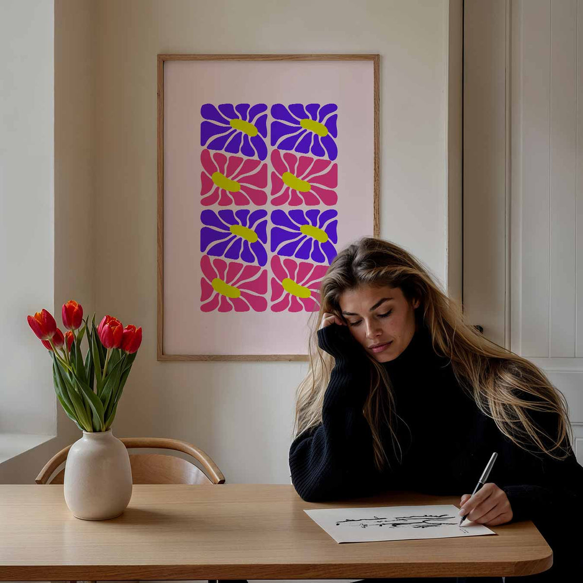 Bloemige Kleurenpracht – bloemen poster als moderne staande wanddecoratie