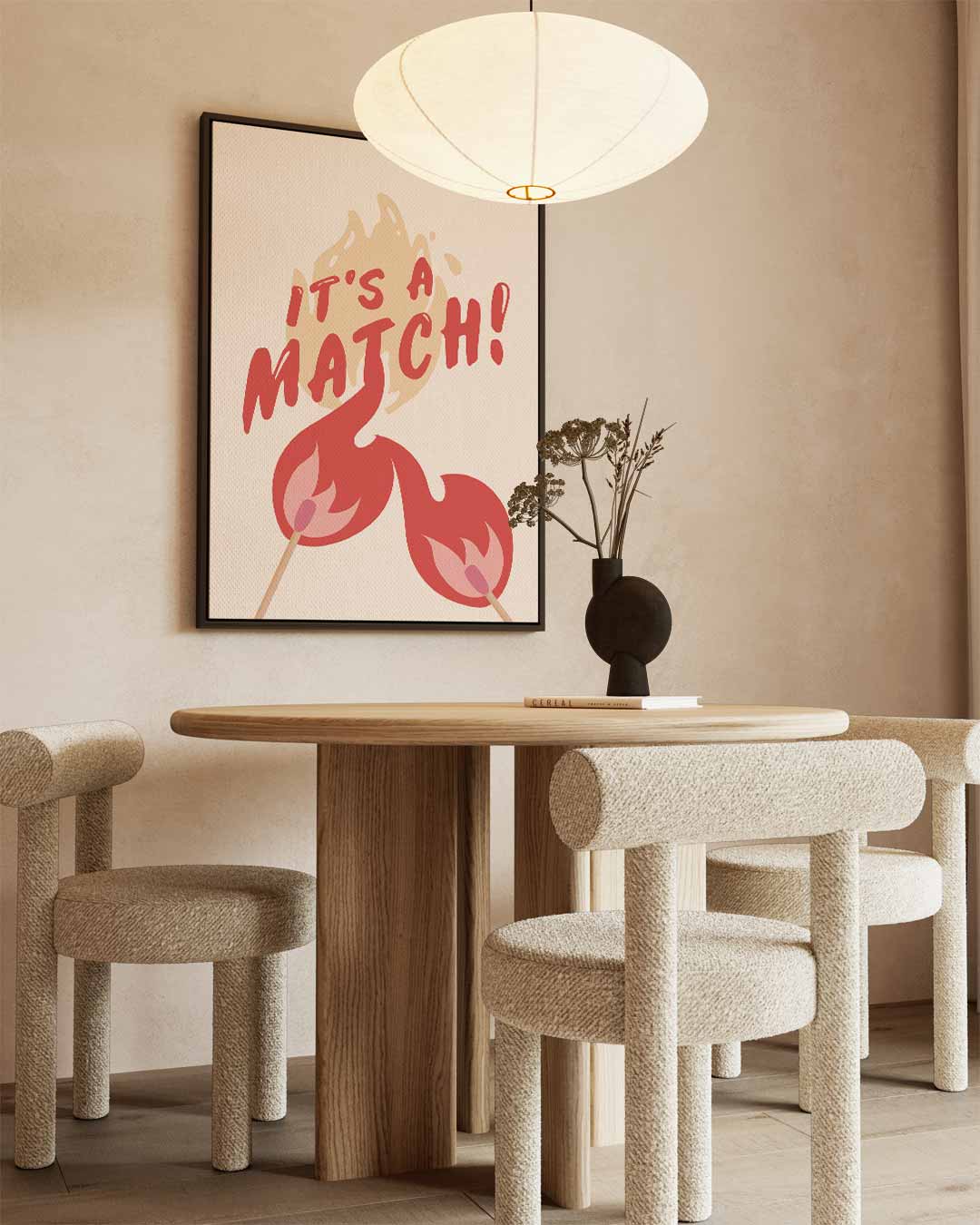 Vurig Trouwportret – kunstwerk met zwarte baklijst
