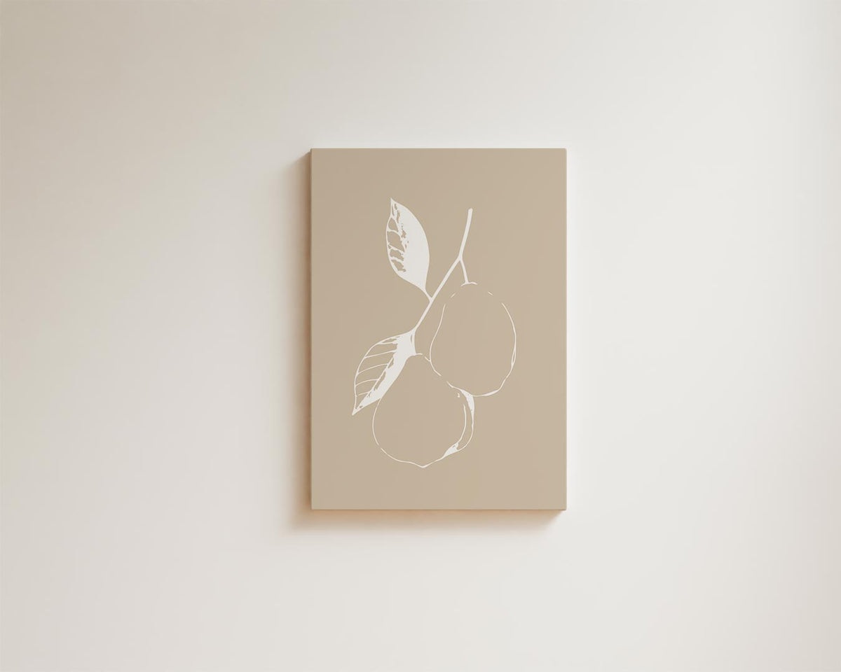 Pears in Silhouette – kunstwerk met zwarte baklijst