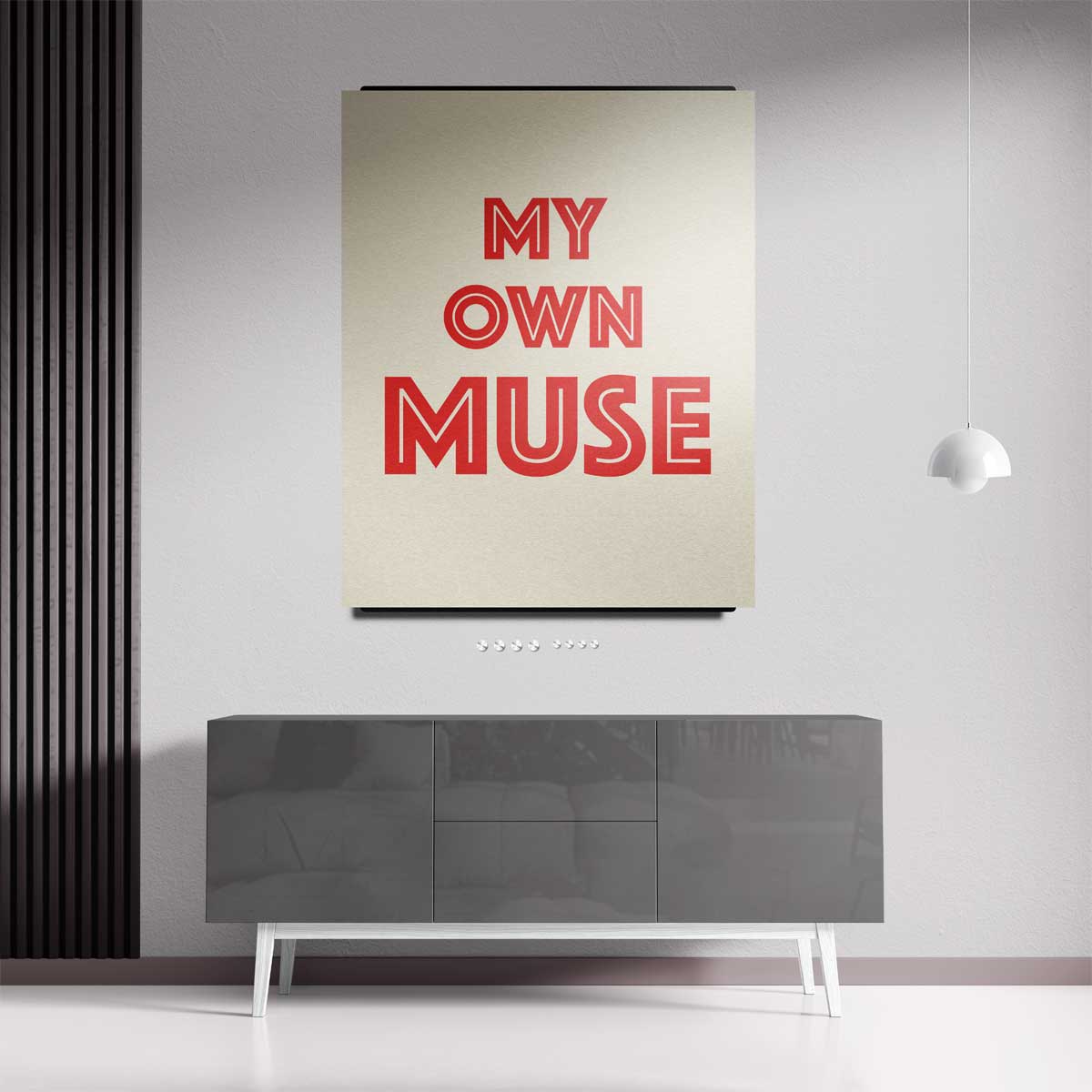 Mijn Eigen Muze Poster – kunstwerk met zwarte baklijst