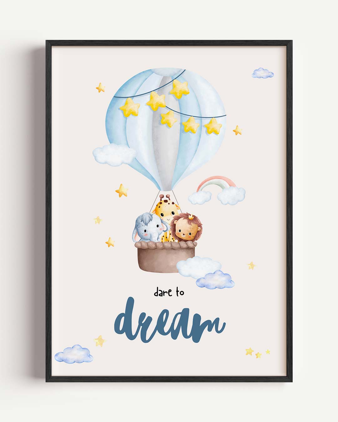 Dromerige Dieren Avontuur – kids portret poster als wanddecoratie