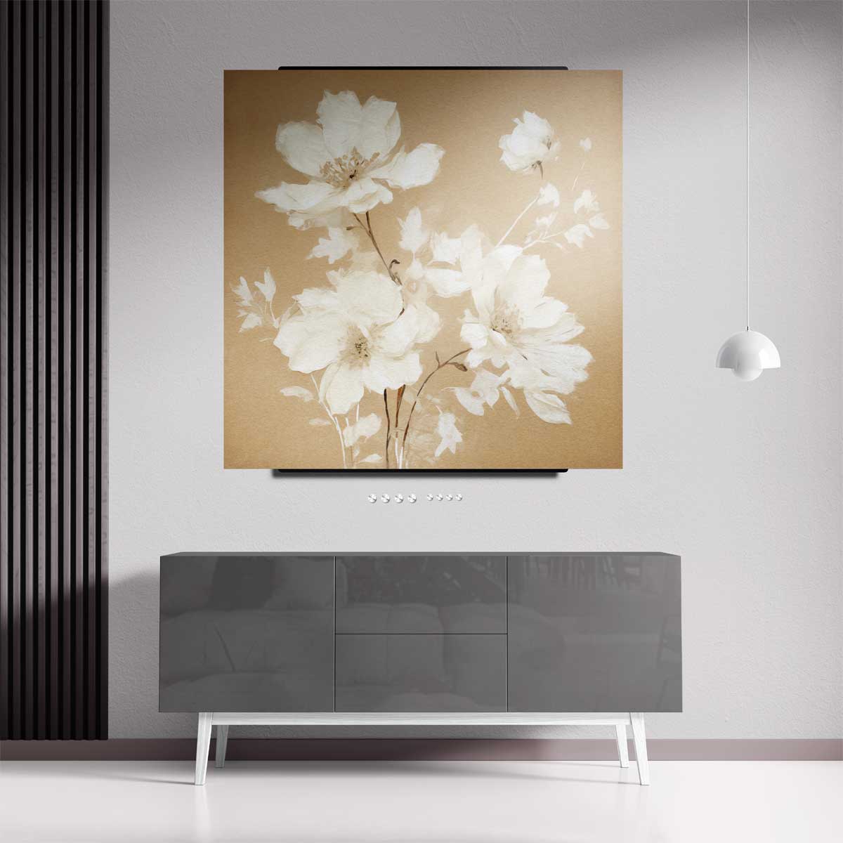 Elegante Bloemenpracht – dibond kunstwerk als wanddecoratie