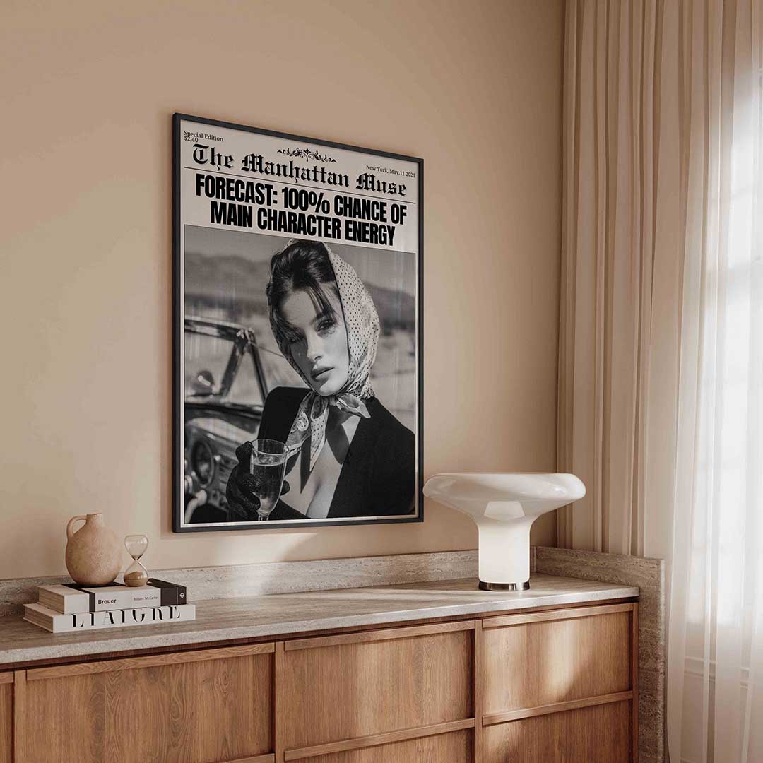Vrouw met sjaal – kleurrijke Pop Art poster in staand formaat