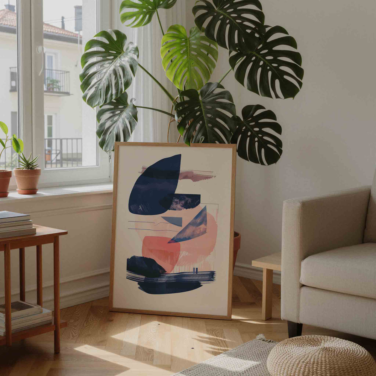 Abstracte vormen – moderne illustratie als portret poster