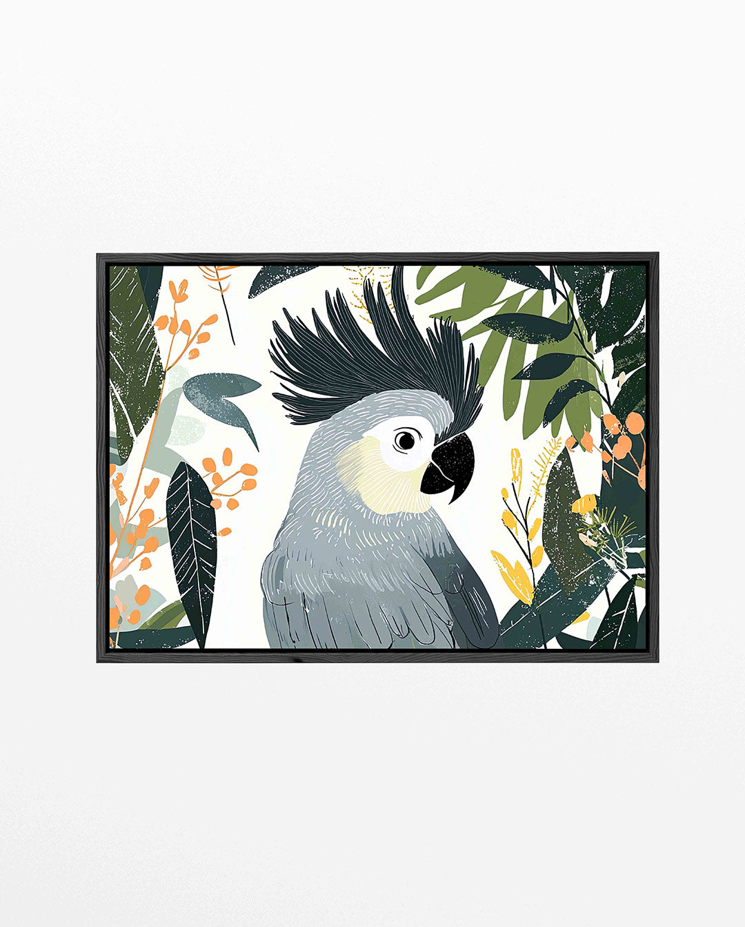Vrolijke papegaai – Liggende wanddecoratie – liggend dieren kunstwerk