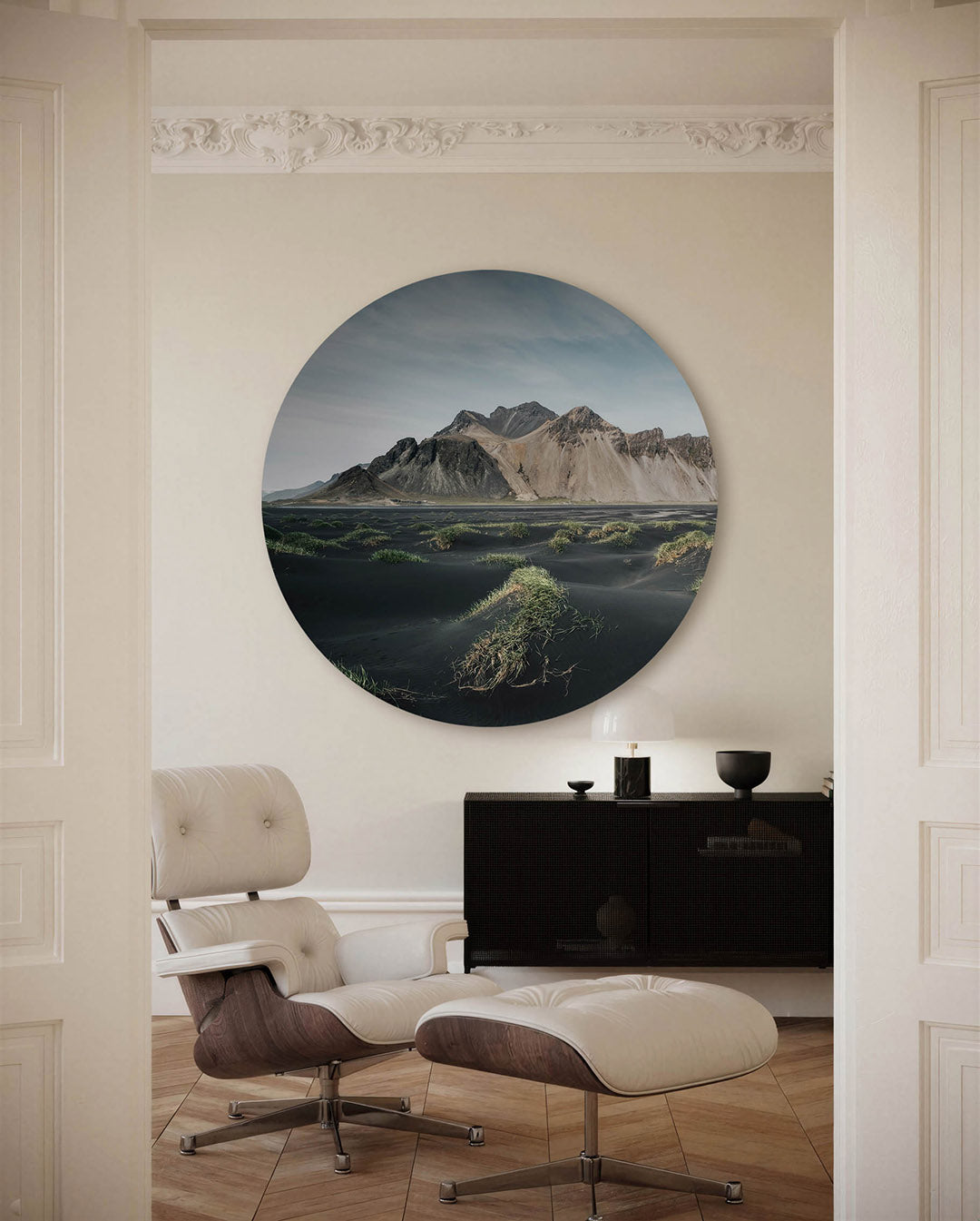 Berglandschap – fotografische muurcirkel voor aan de muur