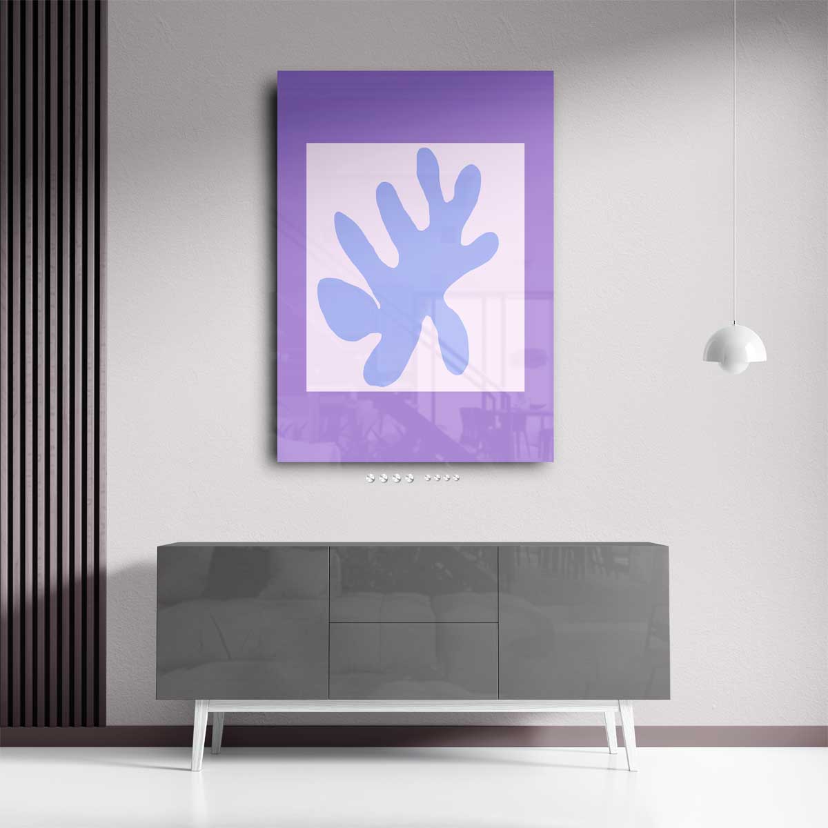 Abstracte Bladvorm in Paarstinten – portret kunstwerk als wanddecoratie, afbeelding 13