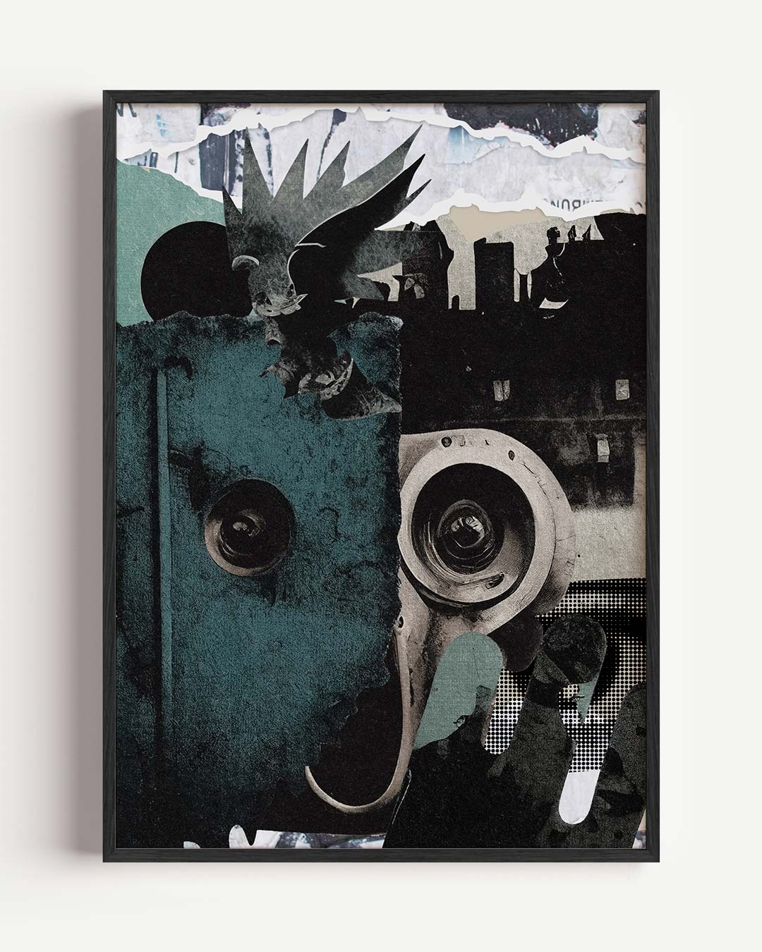 Abstracte Stadse Collage – abstracte portret poster als wanddecoratie