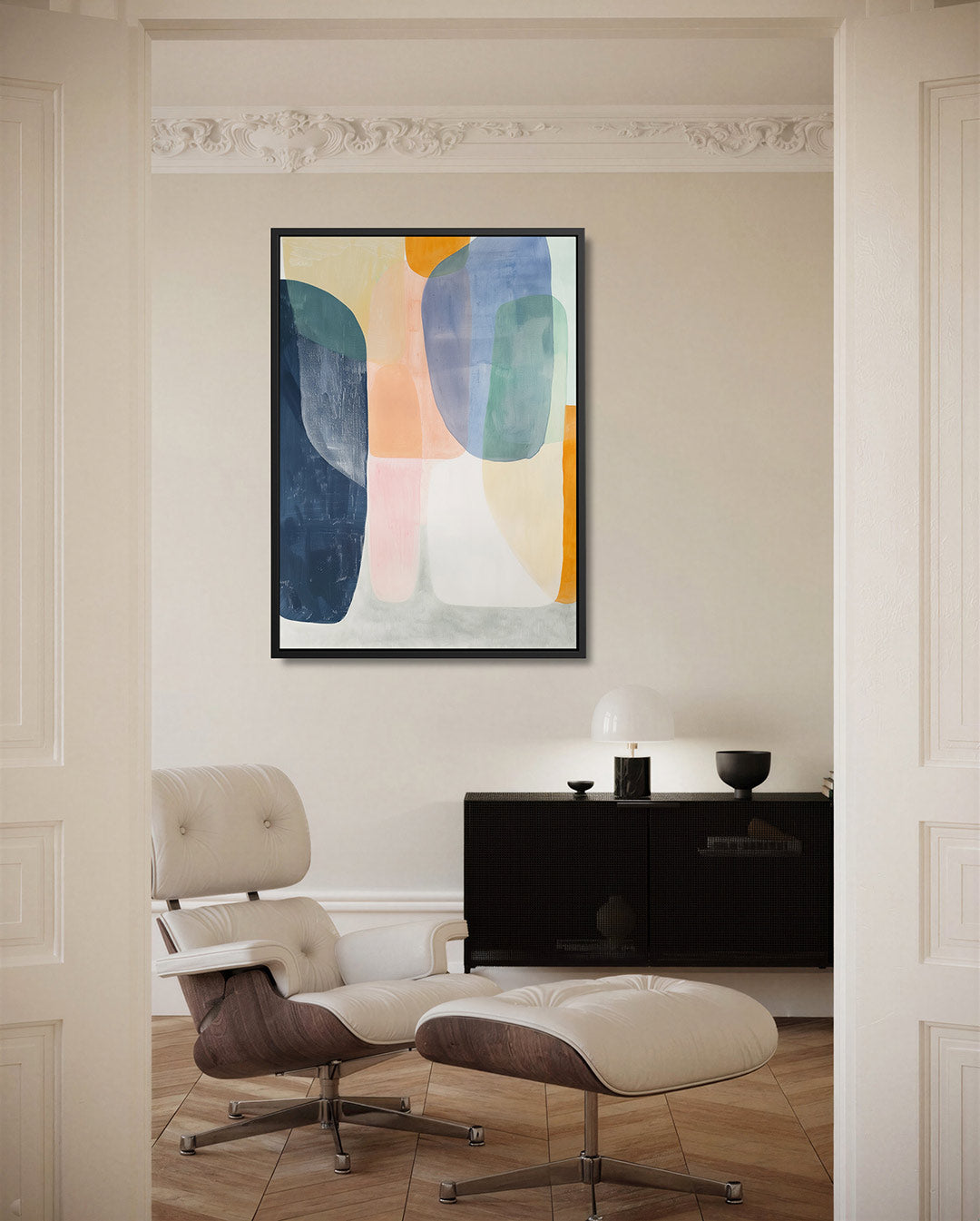 Organische kleurencompositie – staand wanddecoratie kunstwerk